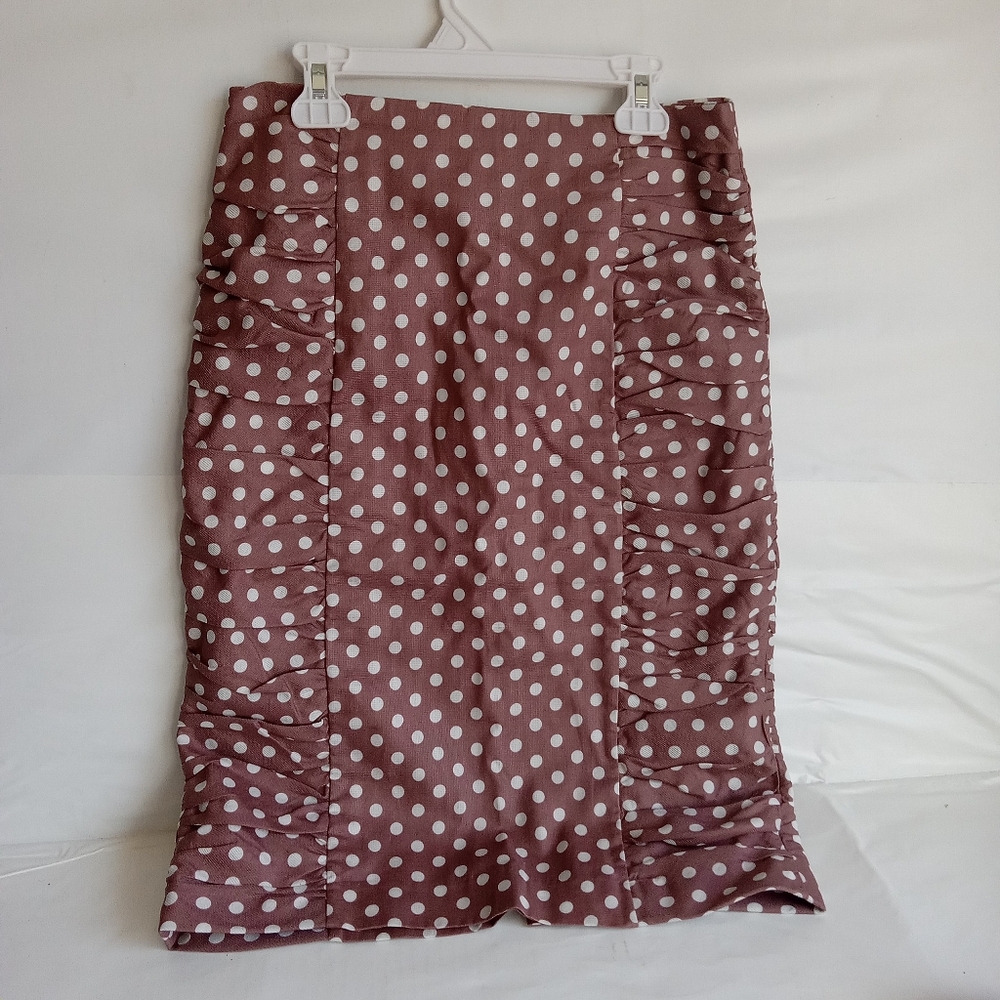 Polka Dot Brown Skirt Women Size XS
